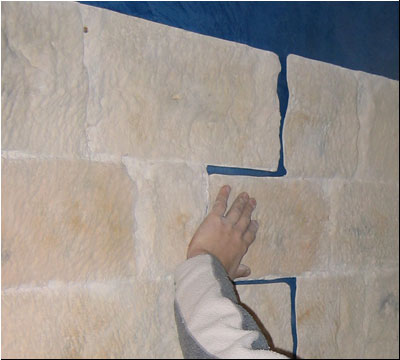 Verzahnung Sandstone an Wand